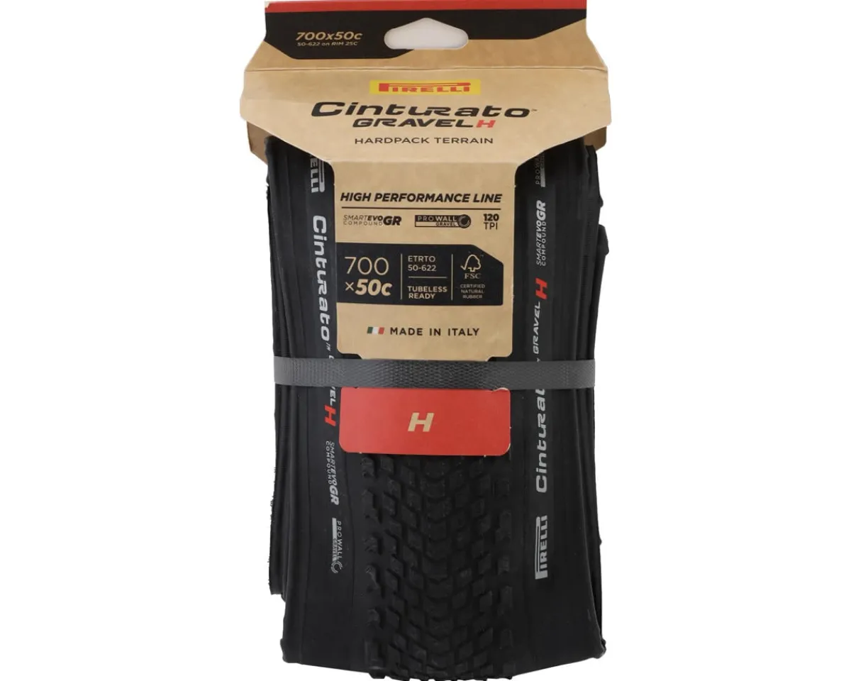 Pirelli E-Bike Parts|Tires|Cinturato Gravel H Tubeless Tire (High-Performance Line) (Black) (700c) (50mm) (SmartEVO GR/ProWALL)