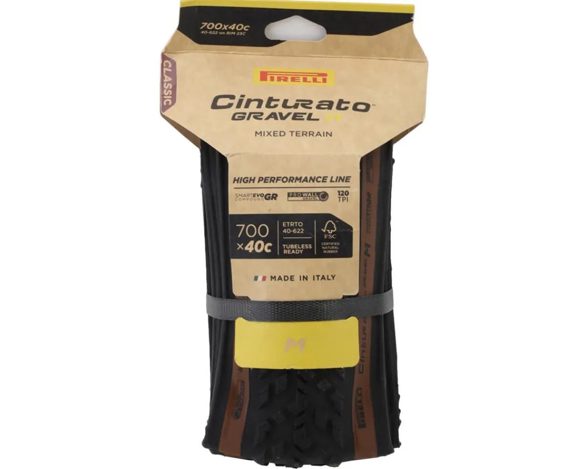 Pirelli E-Bike Parts|Tires|Cinturato Gravel M Tubeless Tire (High-Performance Line) (Classic) (700c) (40mm) (SmartEVO GR/ProWALL)