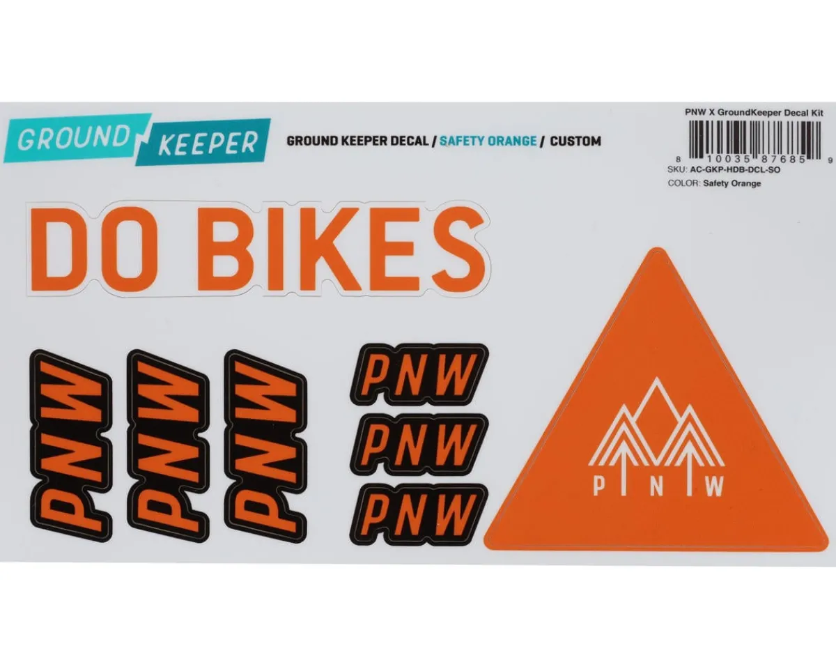 PNW Components Frame Protection & Decals|X Ground Keeper Custom Handlebar Decal Kit (Safety Orange) (For Loam and Range Gen 4)