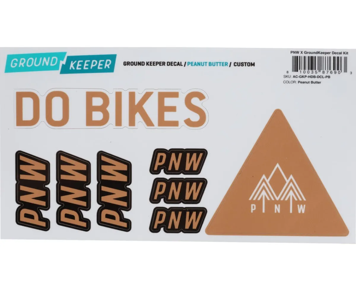 PNW Components Frame Protection & Decals|X Ground Keeper Custom Handlebar Decal Kit (Peanut Butter) (For Loam and Range Gen 4)