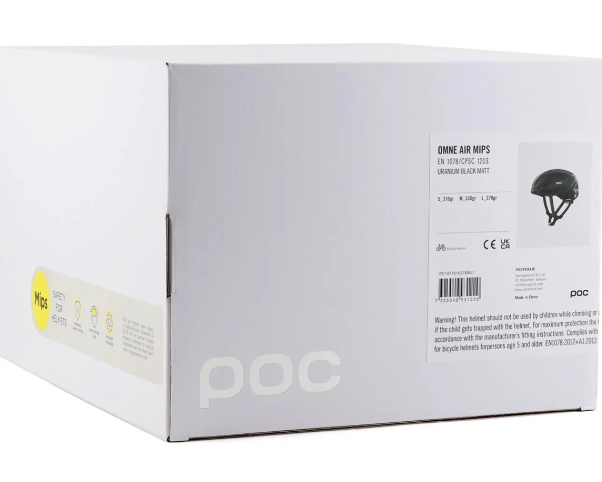 POC Helmets|Omne Air MIPS Helmet (Uranium Black Matte) (S)