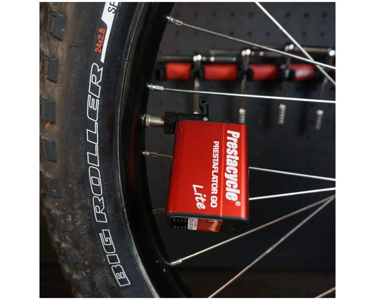 Prestacycle Pumps & Co2|Pumps & Co2|Prestaflator GO Lite Tire Inflator (Red)