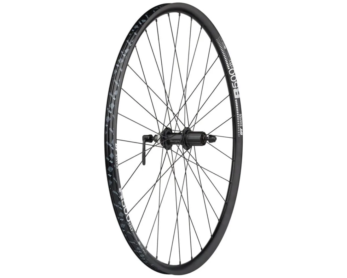 Quality Wheels Wheels & Parts|Shimano/DT Swiss R500 Disc Wheelset (Black) (Shimano HG) (QR x 100, QR x 135mm) (700c) (Centerlock) (Tubeless)