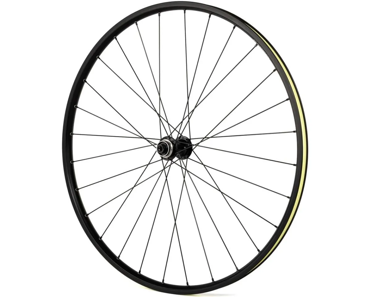 Quality Wheels Wheels & Parts|Value Double Wall Disc/Rim Brake Front Wheel (Black) (12 x 100mm) (700c) (Centerlock) (Tubeless)