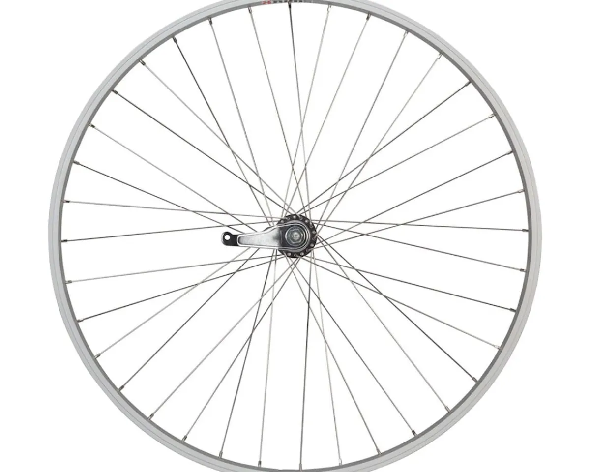 Quality Wheels Wheels & Parts|Value Single Wall Series Coaster Brake Rear Wheel (700c) (3/8" x 124mm) (Coaster Brake) (3 Prong Cog) (Silver)