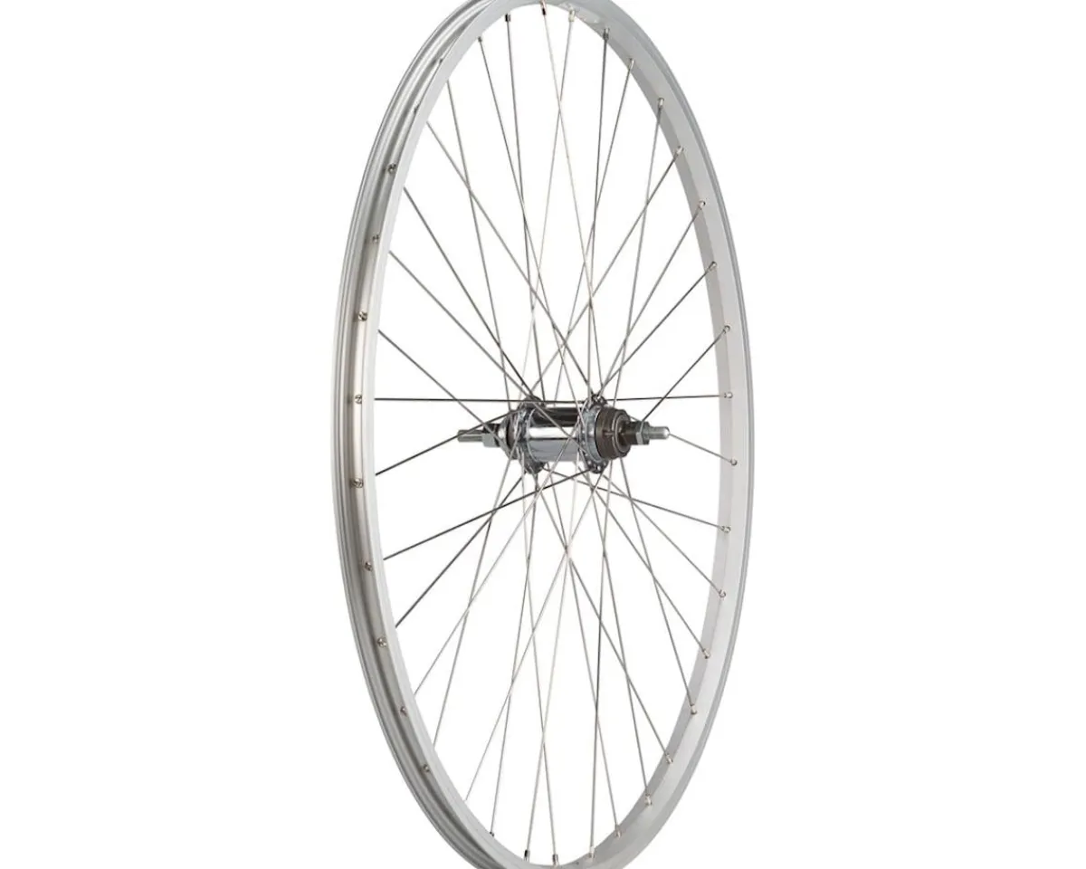 Quality Wheels Wheels & Parts|Value Single Wall Series Coaster Brake Rear Wheel (700c) (3/8" x 124mm) (Coaster Brake) (3 Prong Cog) (Silver)