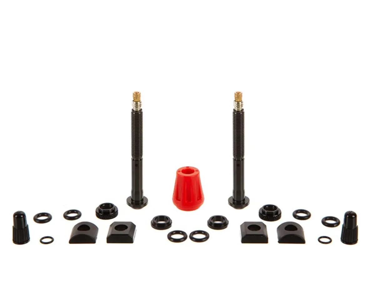 Quarq Tubeless Tire Tools|Bike Computers|Tyrewiz 2.0 Tubeless Valve Stem Pack (Black) (Pair) (Length A)