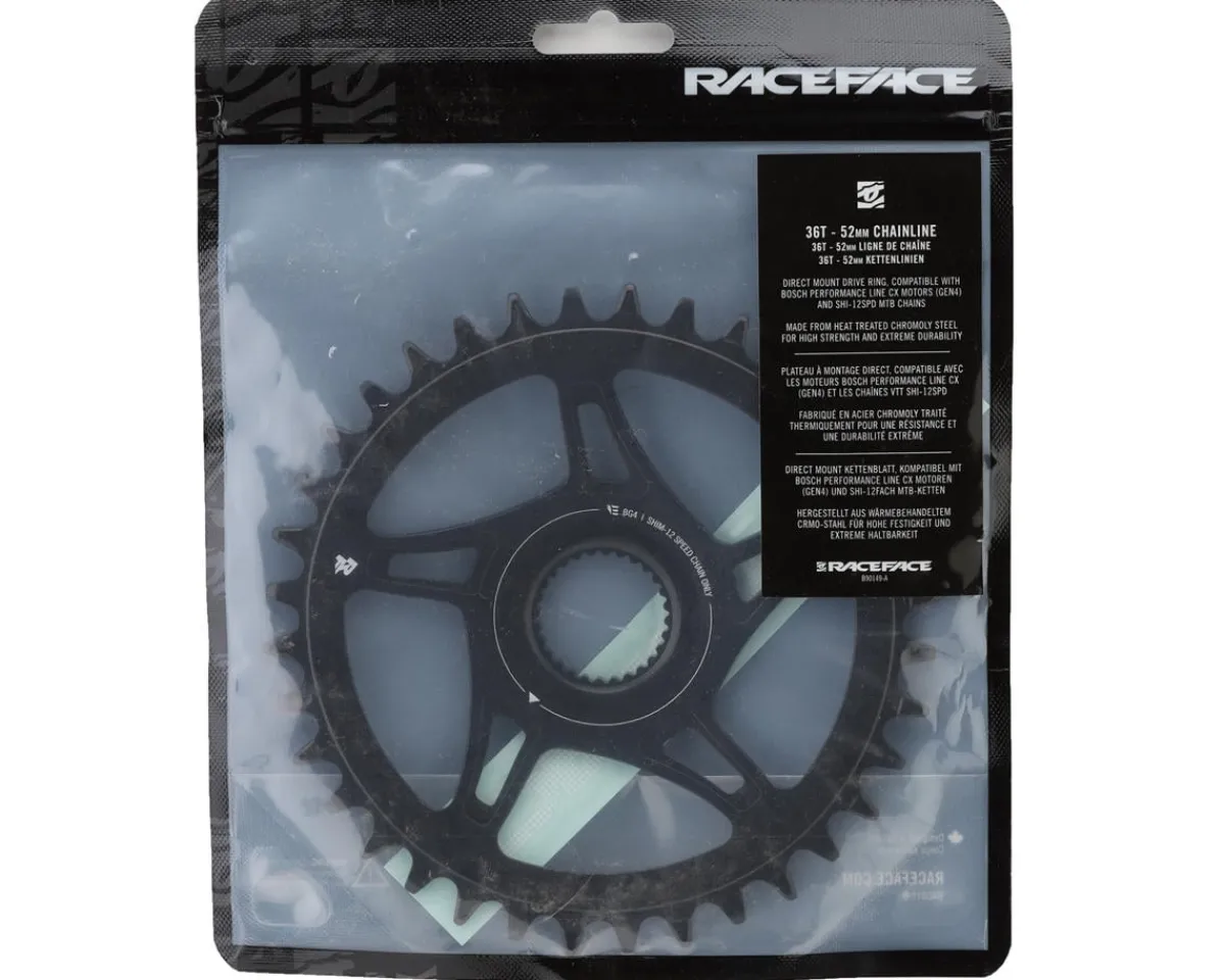 Race Face Chainrings & Accessories|Bosch G4 eMTB Direct Mount Chainring (Black) (1 x 12 Speed) (Single) (52mm Chainline) (36T)