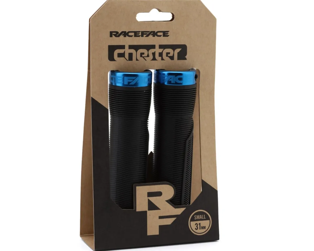 Race Face Grips & Handlebar Tape|Chester Lock-On Grips (Black/Blue) (31mm)