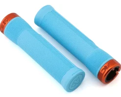 Race Face Grips & Handlebar Tape|Chester Lock-On Grips (Light Blue/Orange) (31mm)