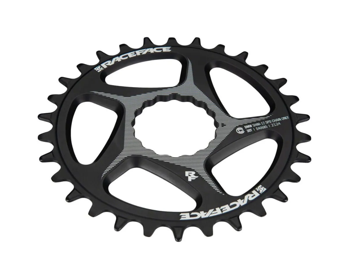 Race Face Chainrings & Accessories|Narrow-Wide Cinch Direct Mount Chainring (Black) (Shimano 12 Speed) (Single) (30T) (Aluminum) (0mm Offset/SuperBoost)