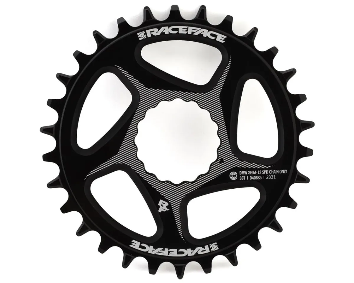 Race Face Chainrings & Accessories|Narrow-Wide Cinch Direct Mount Chainring (Black) (Shimano 12 Speed) (Single) (30T) (Aluminum) (0mm Offset/SuperBoost)
