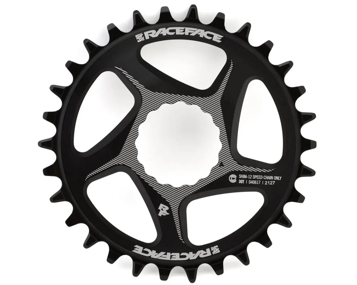 Race Face Chainrings & Accessories|Narrow-Wide Cinch Direct Mount Chainring (Black) (Shimano 12 Speed) (Single) (30T) (Aluminum) (3mm Offset/Boost)