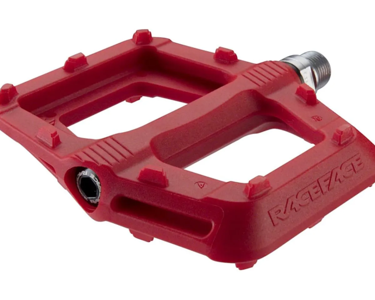 Race Face Pedals & Cleats|Ride Composite Platform Pedals (Red)