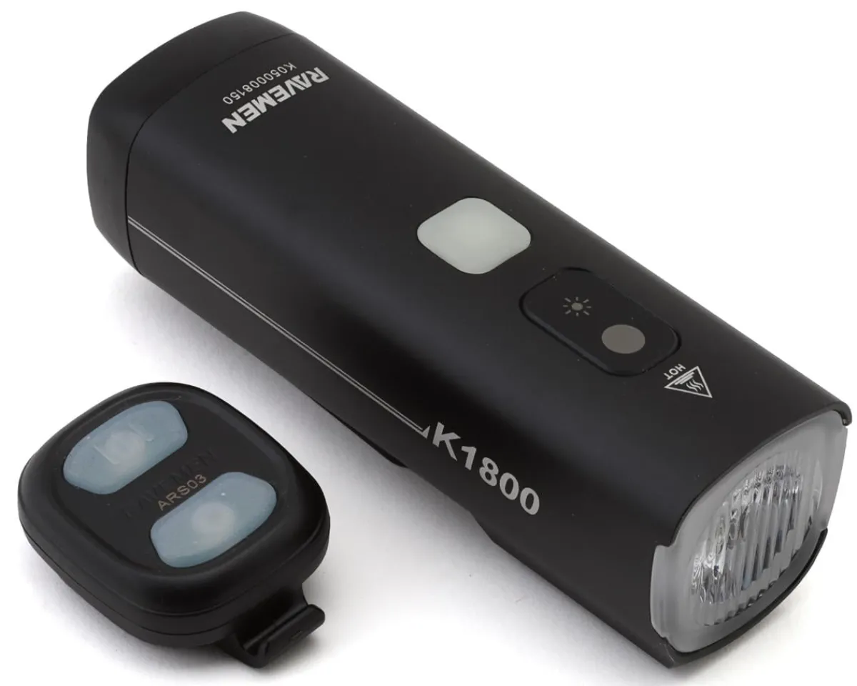Ravemen Bike Lights|K1800 Headlight (Black) (1800 Lumens)