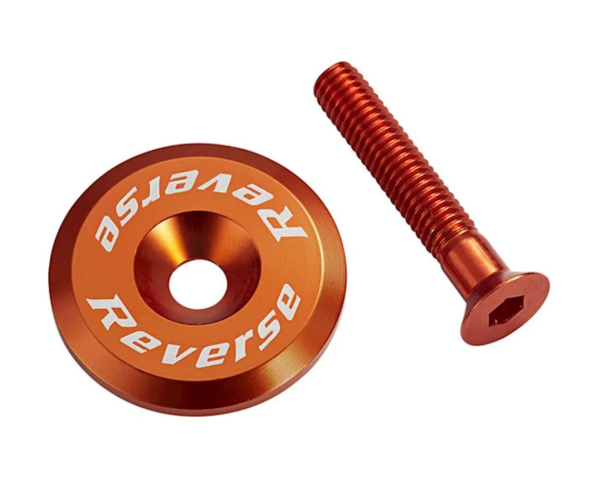 Reverse Components Headsets & Spacers|Alloy Ahead Top Cap with Screw (Orange)