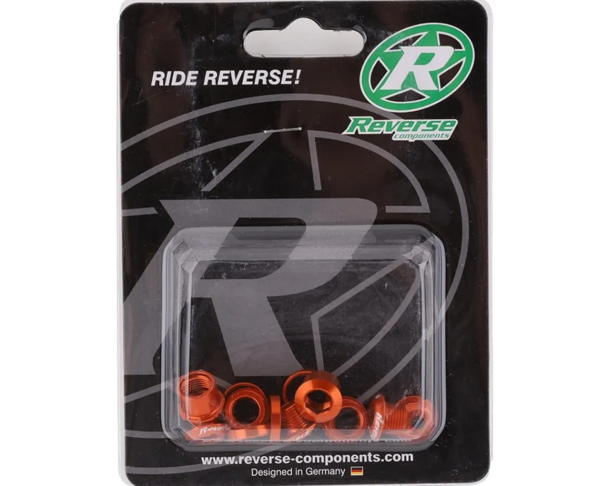 Reverse Components Chainrings & Accessories|Chainring Bolt Set (Orange) (4 Pack)