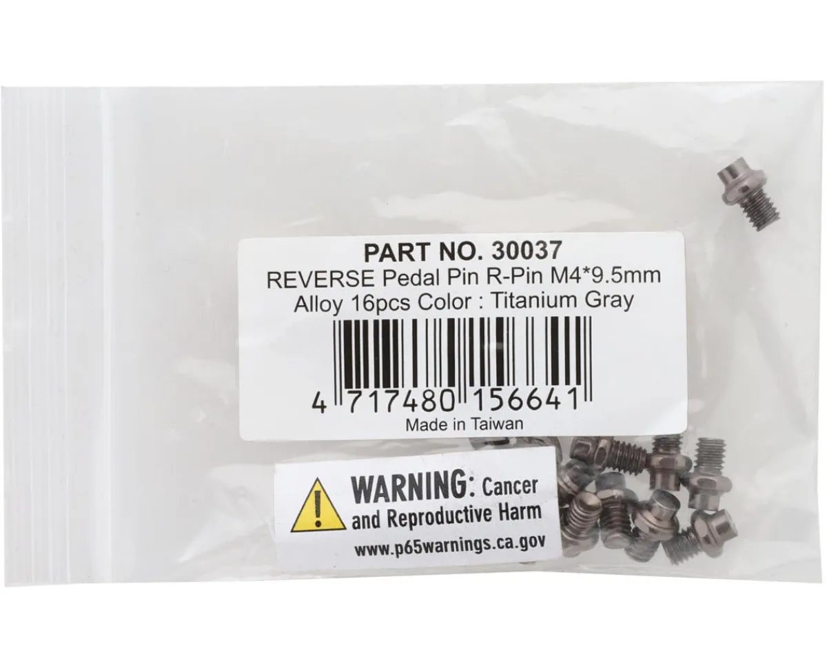 Reverse Components Pedals & Cleats|R-Pins M4 Pedal Pins (Grey) (16 Pack) (Escape + Escape Pro) (Aluminum)