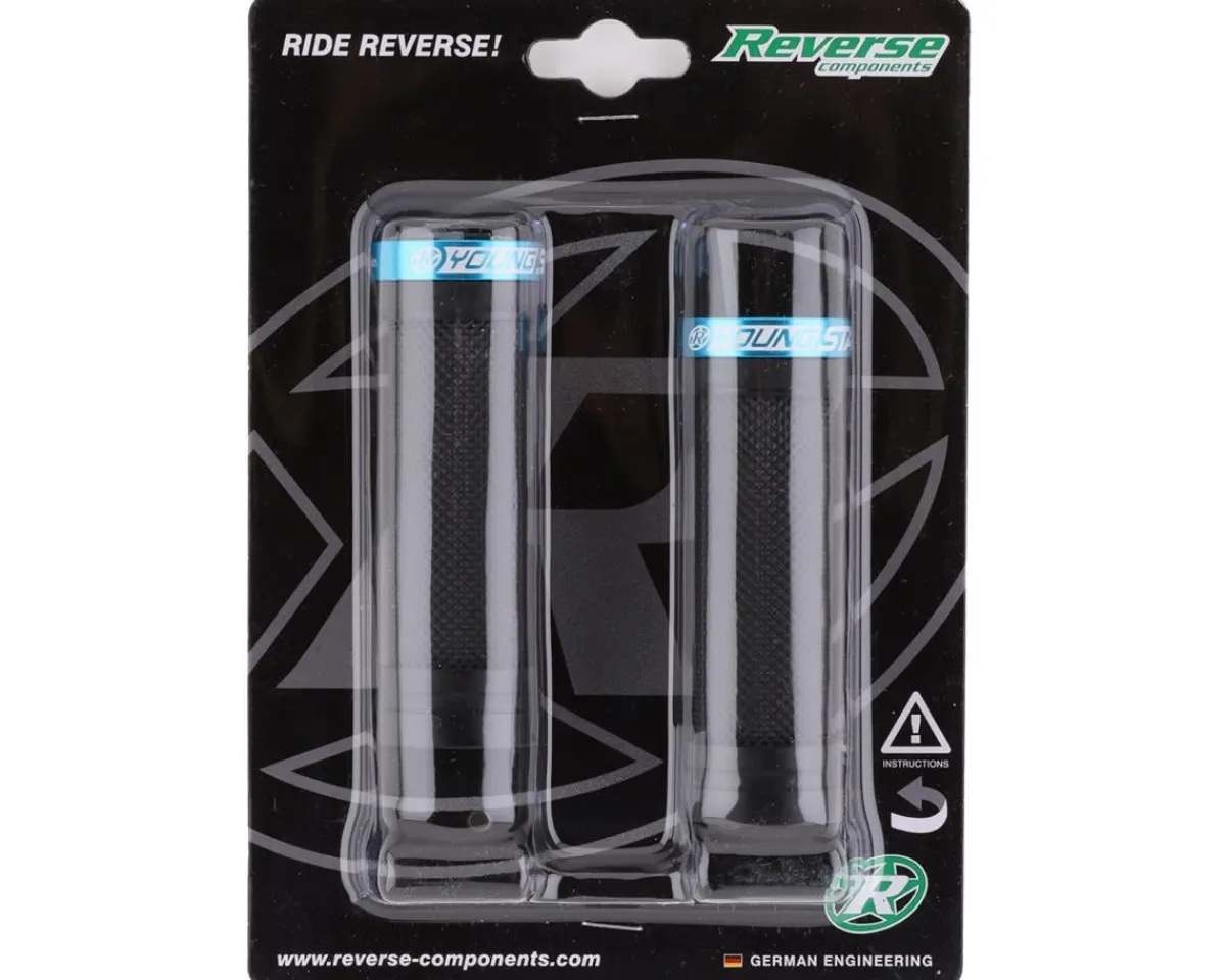 Reverse Components Grips & Handlebar Tape|Youngstar Lock-On Grips (Black/Light Blue)