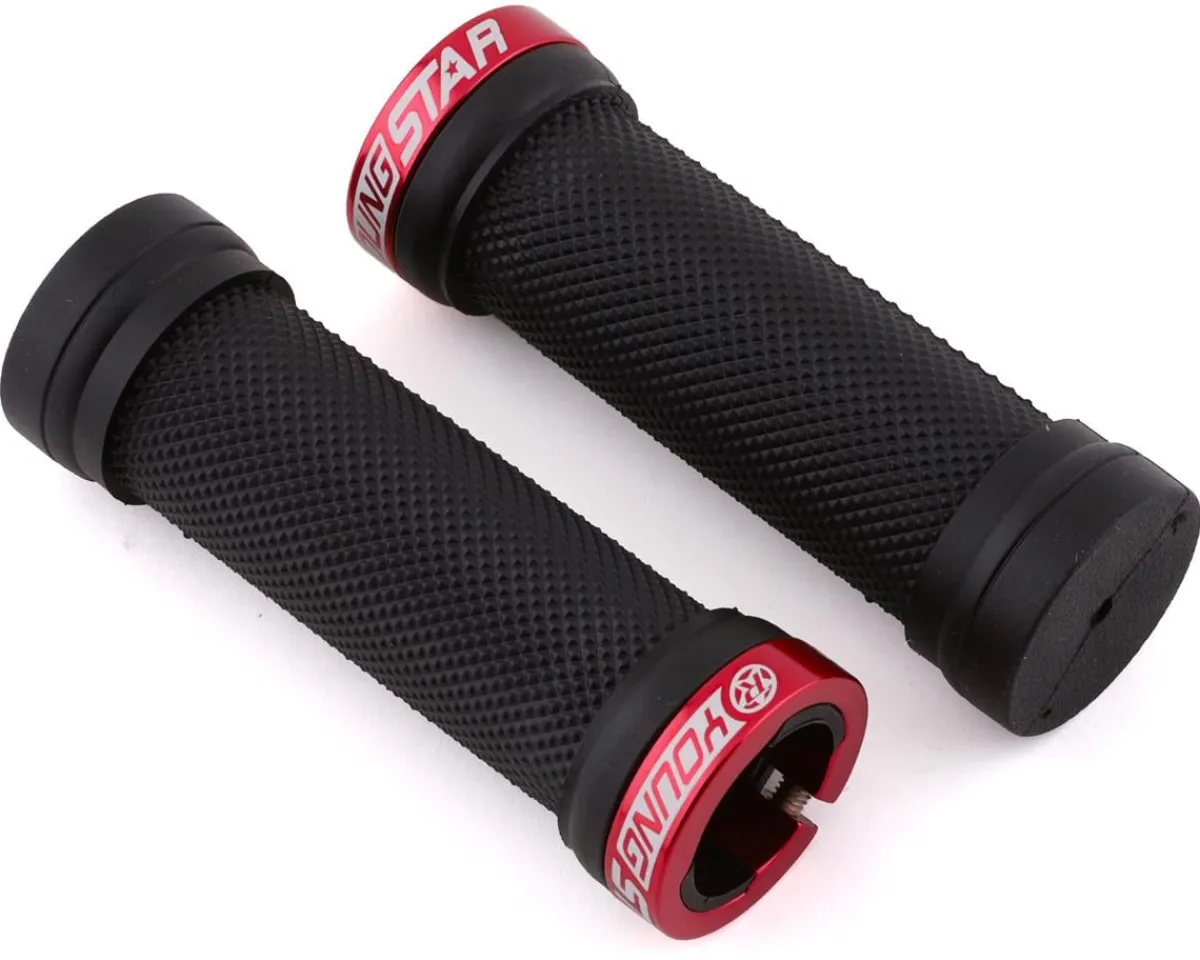 Reverse Components Grips & Handlebar Tape|Youngstar Lock-On Grips (Black/Red)