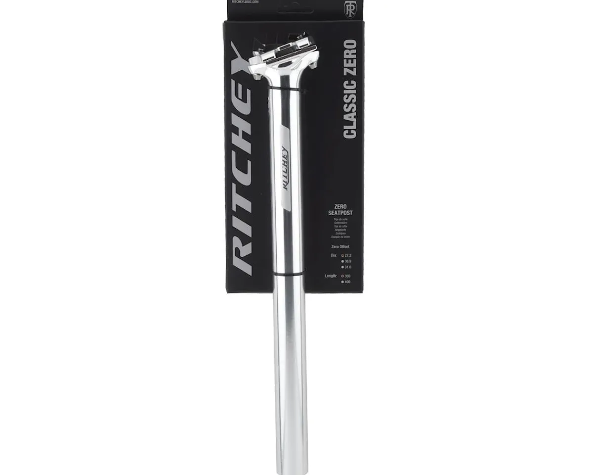 Ritchey Seatposts & Clamps|Classic Seatpost (High-Polish Silver) (27.2mm) (350mm) (0mm Offset)