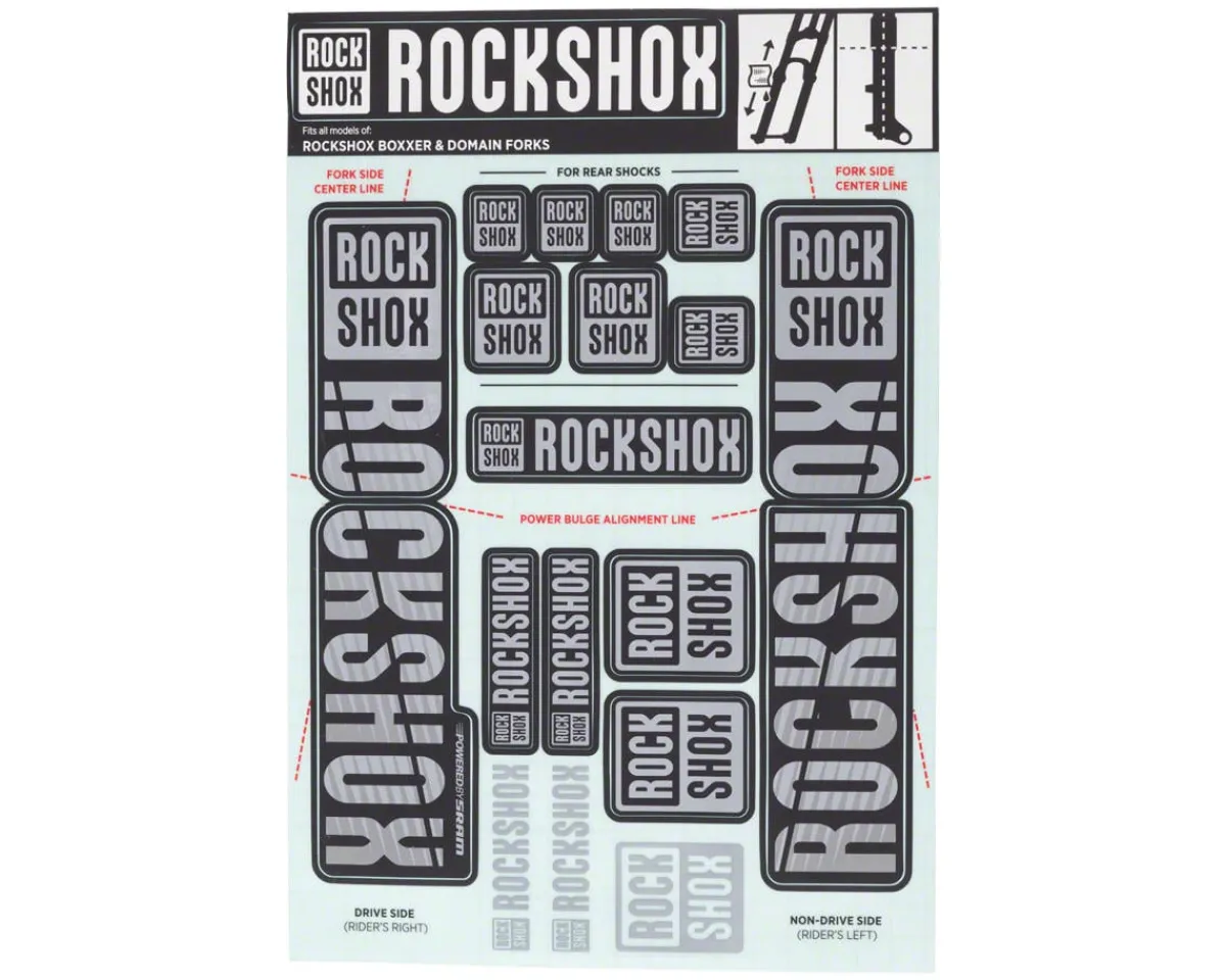 RockShox Suspension|Fork Decal Kit (Grey) (For BoXXER and Domain Forks)