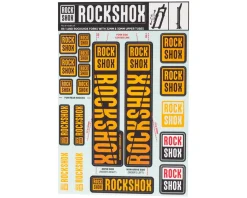 RockShox Suspension|Fork Decal Kit (Orange) (For RS-1 and forks with 30/32mm Upper Tubes)