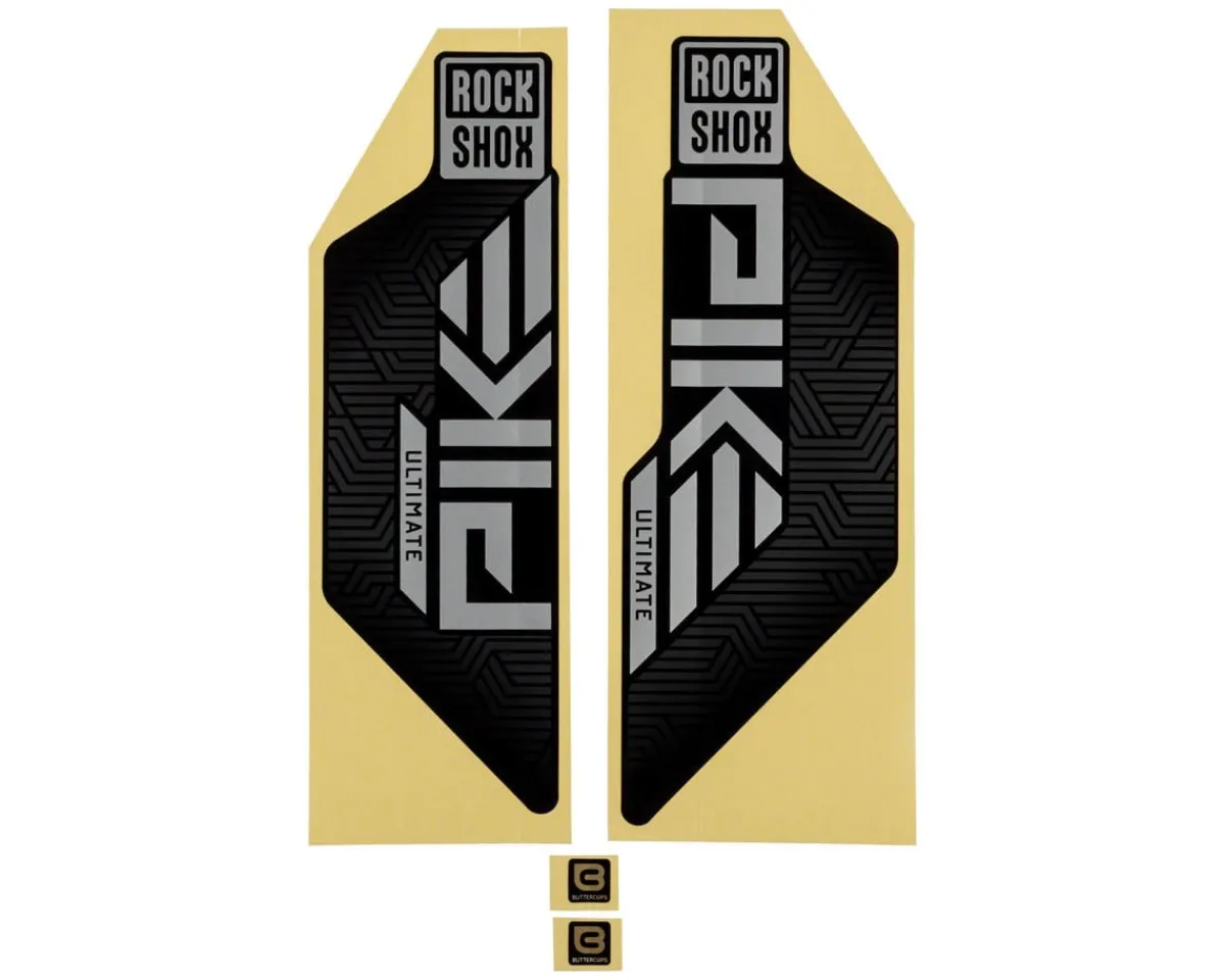 RockShox Frame Protection & Decals|Fork Decal Kit (Pike Ultimate) (Matte Silver Foil For Gloss Black) (27.5/29") (2023+)