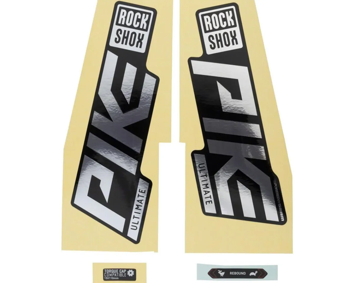 RockShox Frame Protection & Decals|Pike Ultimate Decal Kit (Gloss Polar for Gloss Black Lowers)