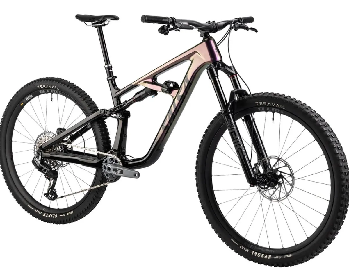 Salsa Mountain Bikes|Blackthorn 125 C GX AXS Transmission Mountain Bike (Black/Pearl Orchid) (L)