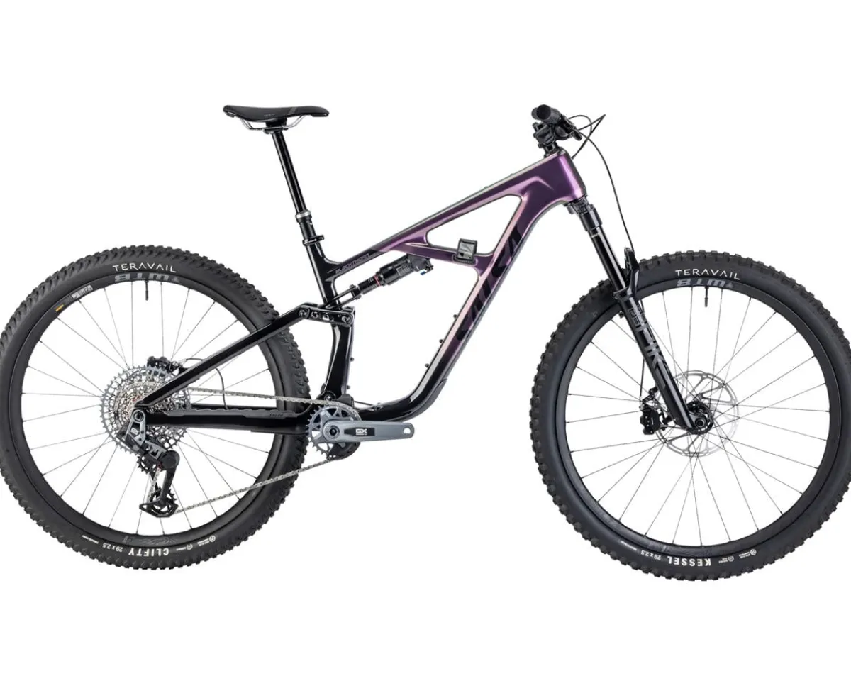 Salsa Mountain Bikes|Blackthorn 125 C GX AXS Transmission Mountain Bike (Black/Pearl Orchid) (L)