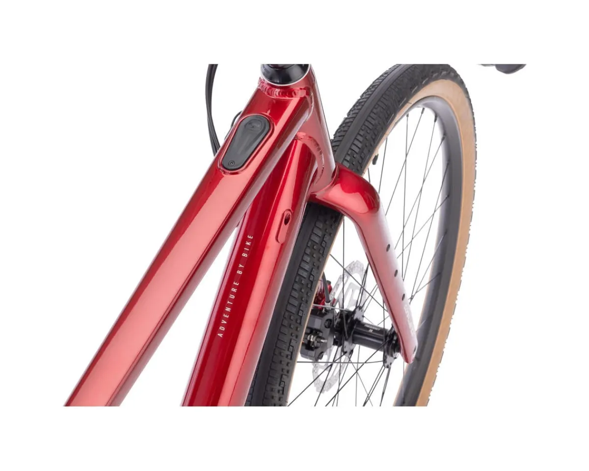 Salsa Gravel Bikes|E-Bikes|Confluence Flat Bar Gravel E-Bike (Canyon Red) (XS) (Shimano Essa) (1 x 8-Speed)