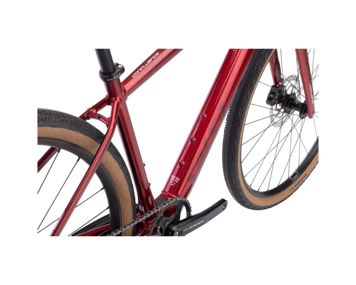 Salsa Gravel Bikes|E-Bikes|Confluence Flat Bar Gravel E-Bike (Canyon Red) (XS) (Shimano Essa) (1 x 8-Speed)