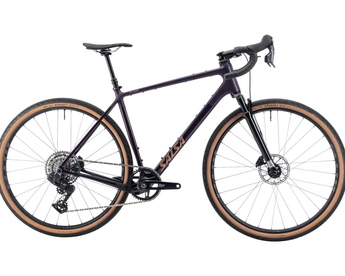 Salsa Gravel Bikes|Flyway C Rival XPLR AXS Gravel Bike (Blackberry) (XS) (w/ RockShox Rudy XPLR Fork)