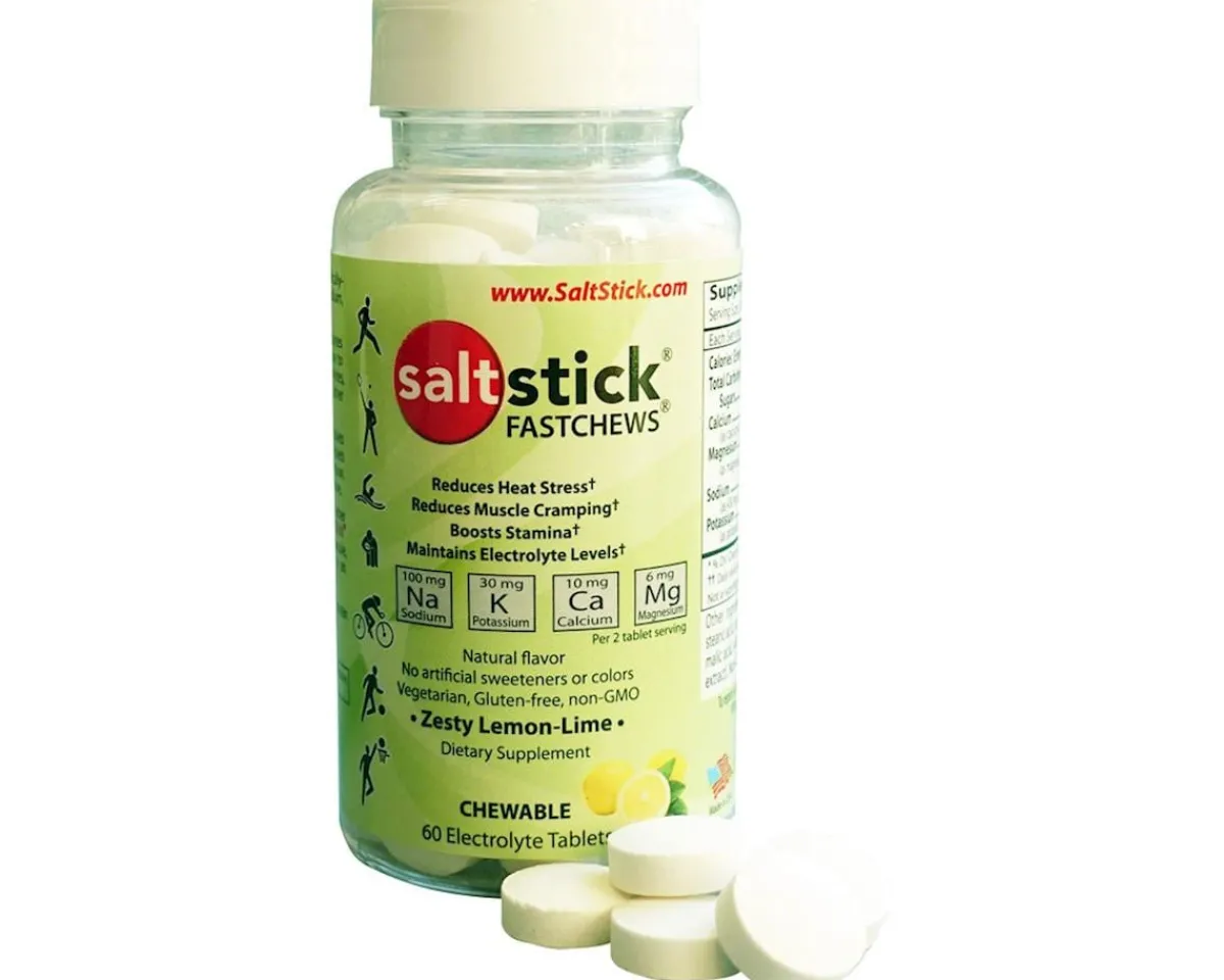 Saltstick Nutrition & Skin Care|Fastchews Chewable Electrolyte Tablets (Zesty Lemon Lime) (1 | 60 Tablet Bottle)