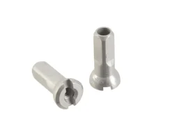 Sapim Wheels & Parts|Alloy Polyax Nipples (Silver) (14g/12mm) (Bag of 100)