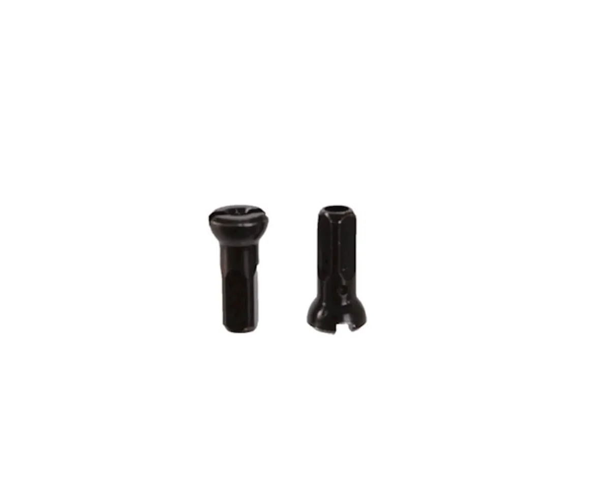 Sapim Wheels & Parts|Secure Lock Brass Nipples (Black) (14g/12mm) (Bag of 100)