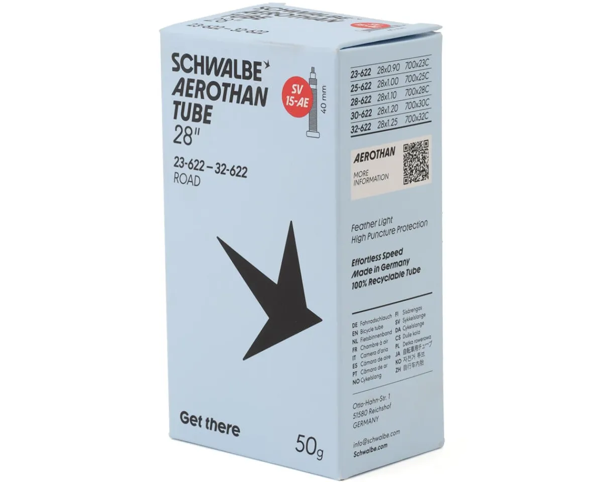 Schwalbe Tubes|700c Aerothan TPU Inner Tube w/ Aluminum Valve (Presta) (23 - 32mm) (40mm)