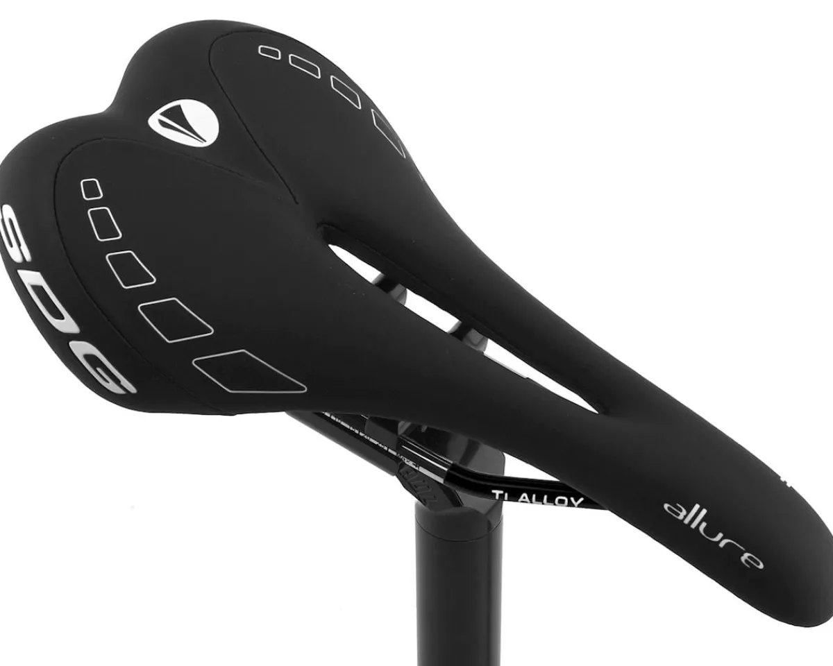 SDG Saddles & Seats|Allure Women's Saddle (Black/White) (Titanium Rails) (143mm)