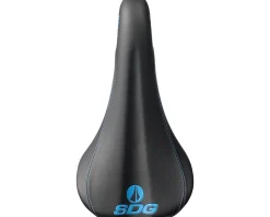 SDG Saddles & Seats|Bel-Air RL Saddle (Black/Cyan) (Steel Rails) (140mm)