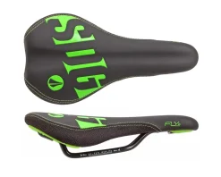SDG Saddles & Seats|Fly Jr Kid's Saddle (Black/Green) (Steel Rails) (122mm)