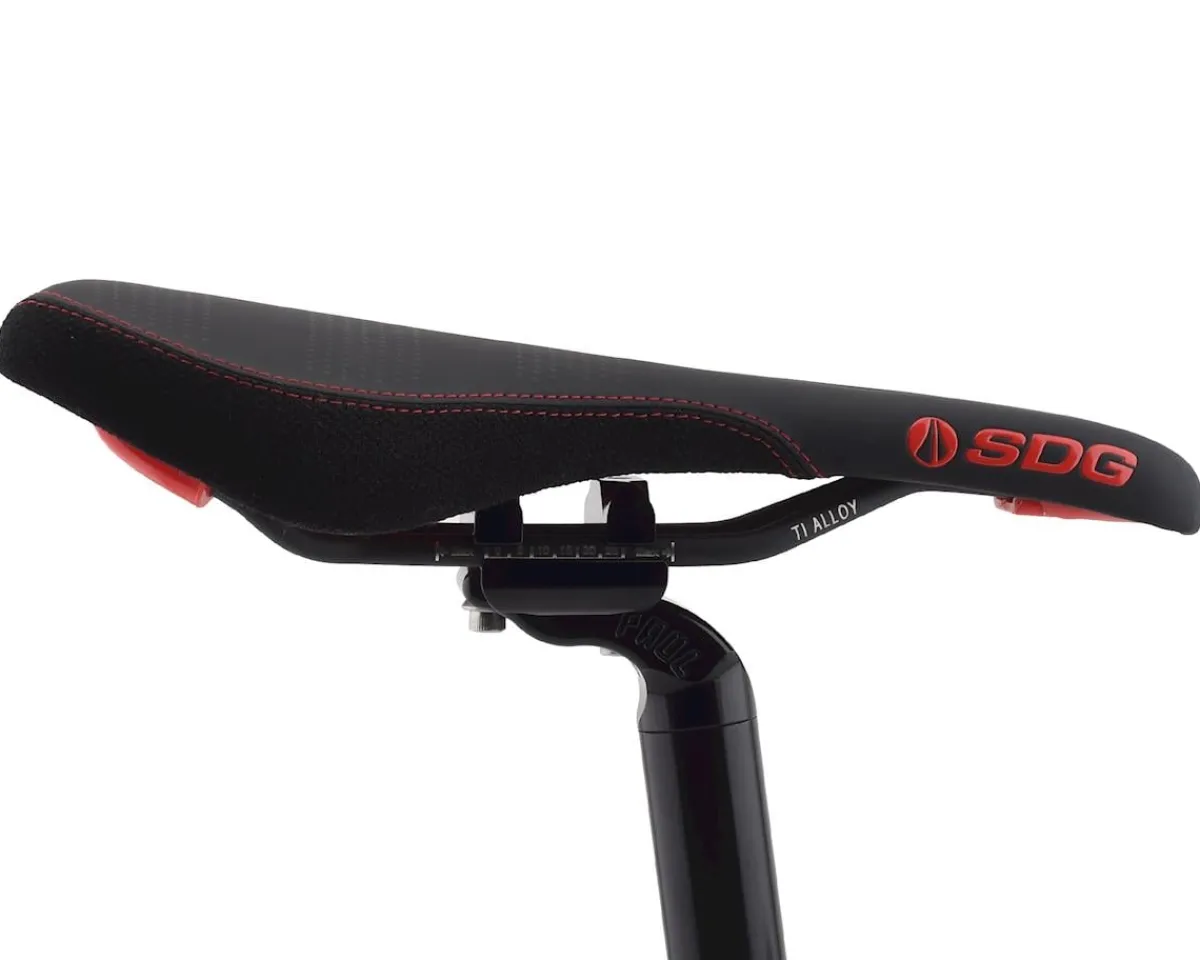 SDG Saddles & Seats|Radar Mountain Saddle (Black/Red) (Titanium Rails) (138mm)