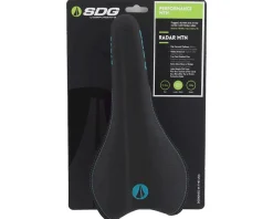 SDG Saddles & Seats|Radar Mountain Saddle (Black/Turquoise) (Titanium Rails) (138mm)