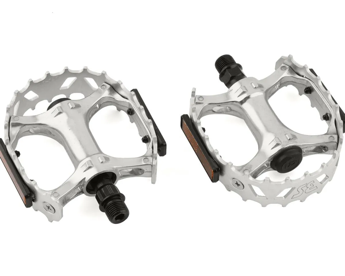 SE Bikes Pedals & Cleats|Bear Trap Pedals (Silver)