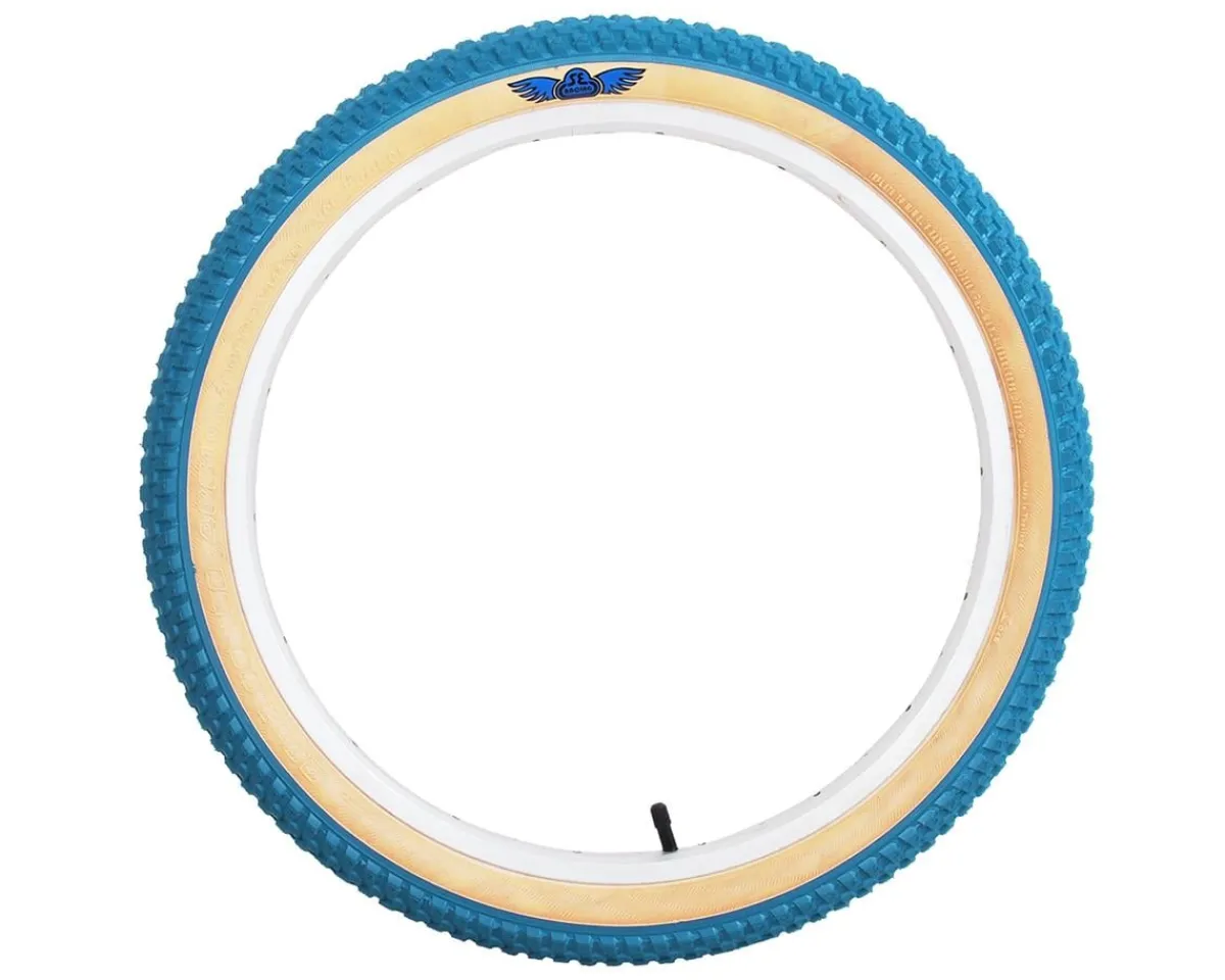 SE Bikes Tires|Cub BMX Tire (Blue/Tan) (20") (2.0") (406 ISO) (Wire)