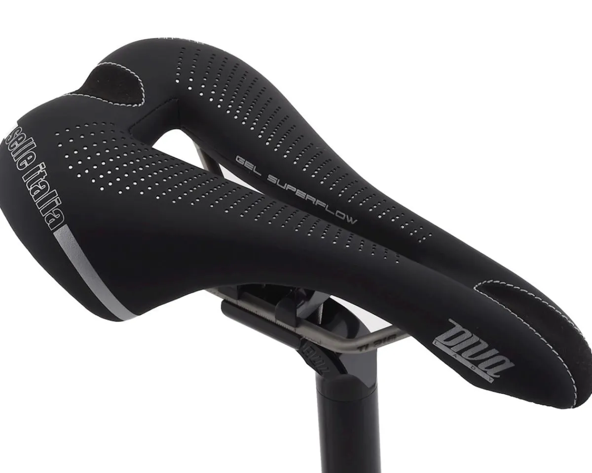 Selle Italia Saddles & Seats|Diva Gel Superflow Women's Saddle (Black) (Titanium Rails) (L3) (152mm)
