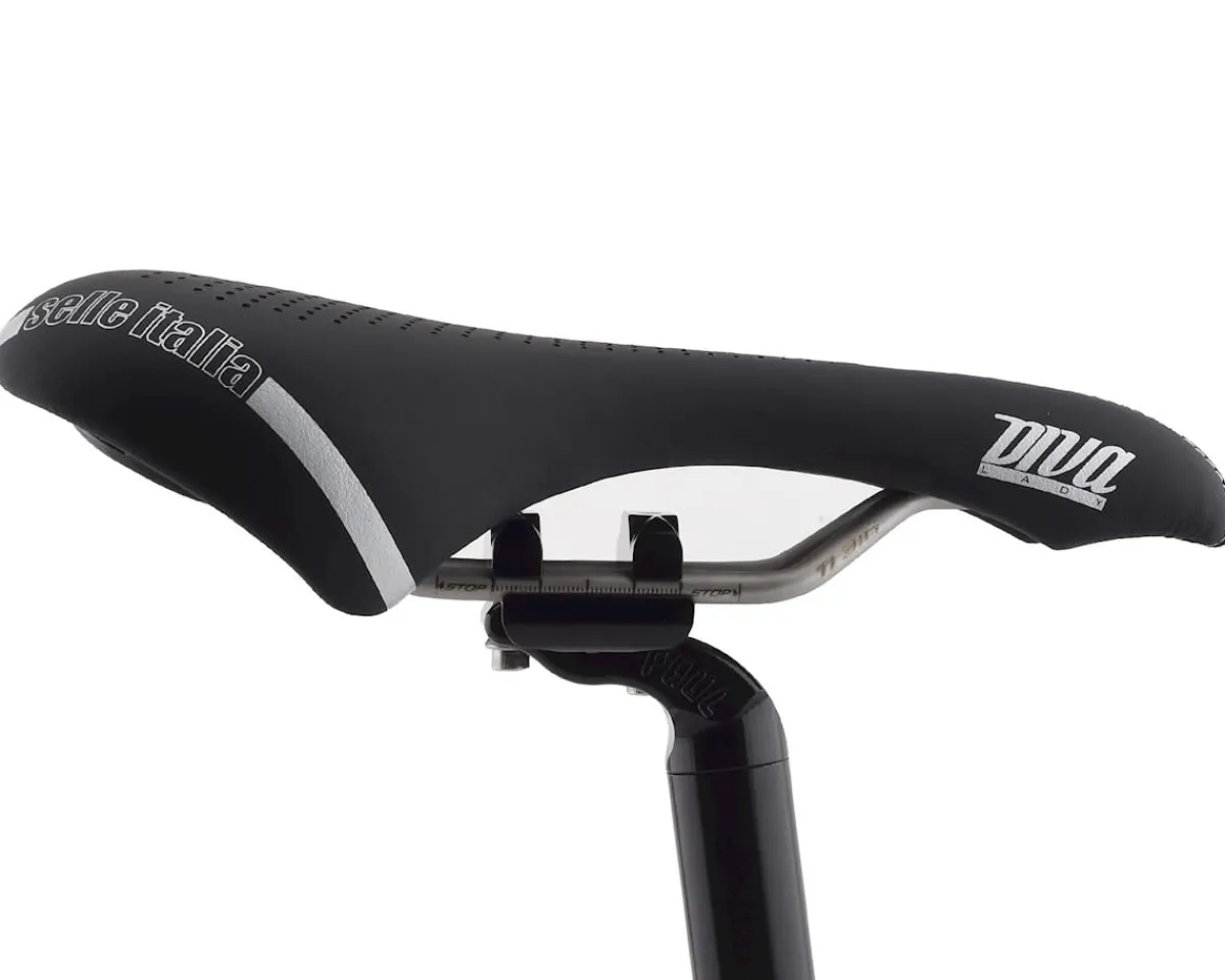 Selle Italia Saddles & Seats|Diva Gel Superflow Women's Saddle (Black) (Titanium Rails) (L3) (152mm)