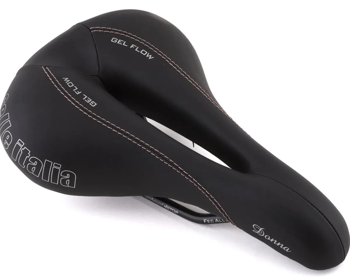 Selle Italia Saddles & Seats|Donna Gel Flow Saddle (Black) (FeC Alloy Rails) (168mm)