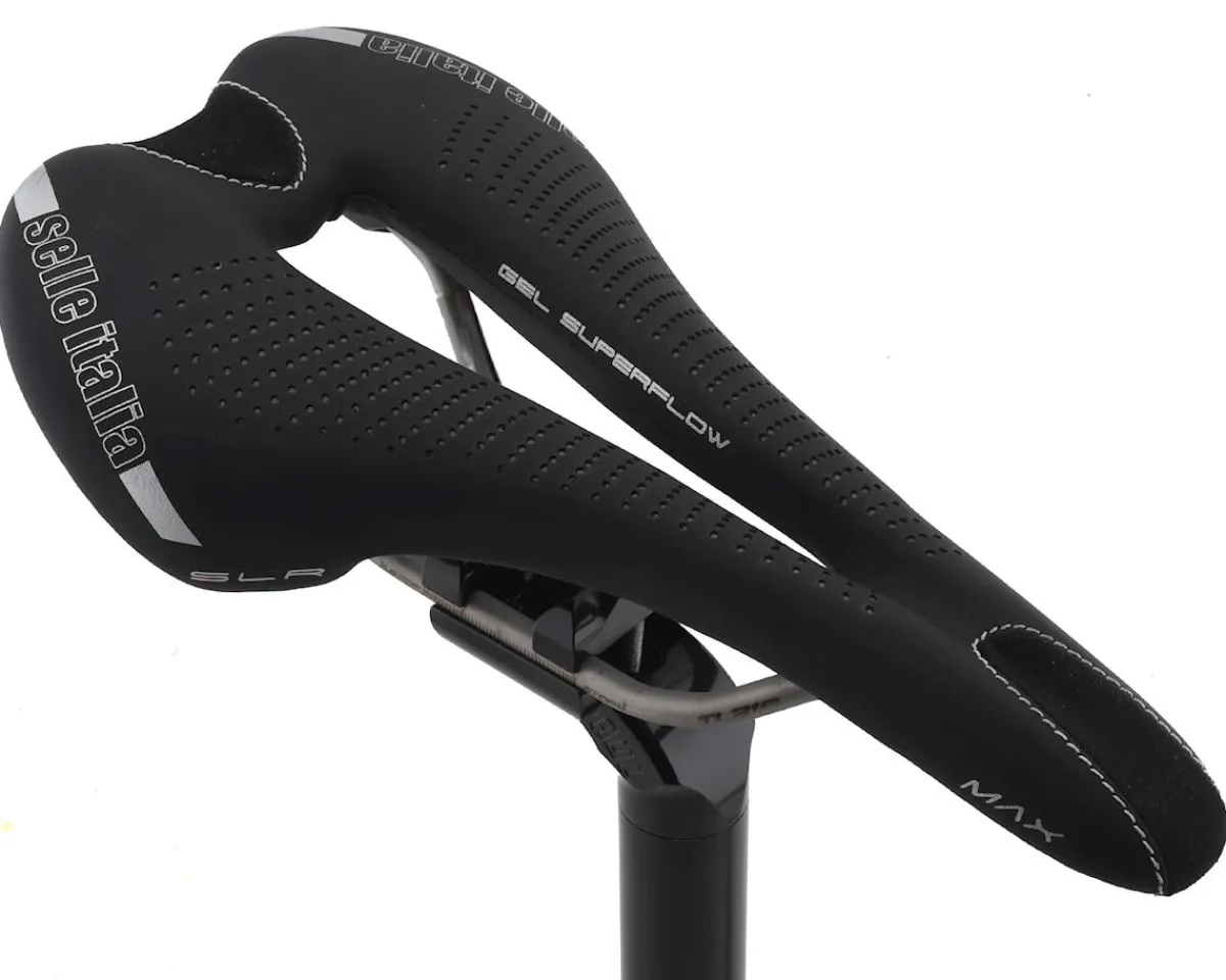 Selle Italia Saddles & Seats|Max SLR Gel Superflow Saddle (Black) (Titanium Rails) (L3) (145mm)