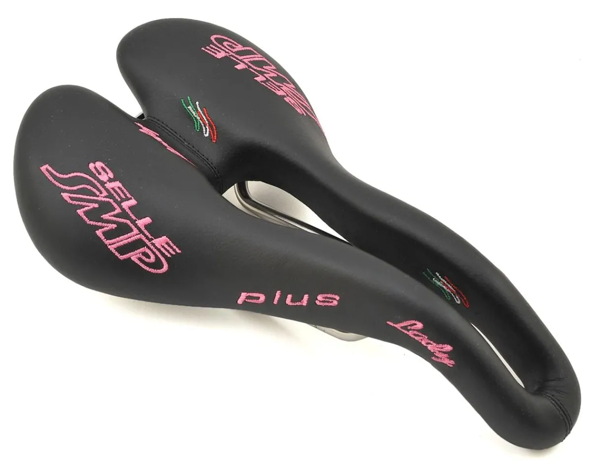 Selle SMP Saddles & Seats|Plus Lady's Saddle (Black/Pink) (AISI 304 Rails) (159mm)